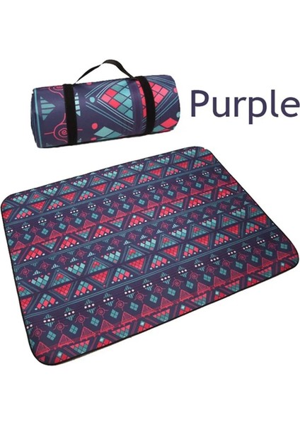 Mor Tarzı 150X100CM Aile Pers Ulus Tarzı Için Kamp Mat Baskılı Kalınlaşmak Su Geçirmez Plaj Mat Çocuk Oyun Bahar Makinesi Katlanabilir (Yurt Dışından)