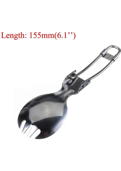 Spork Tarzı Katlanır Çatal Bıçak Takımı Sofra Takımı Çok Aracı Paslanmaz Çelik Spork Çatal Kaşık Sırt Çantası Kamp Malzemesi Sofra Takımı Taşınabilir Uzun Tencere (Yurt Dışından)