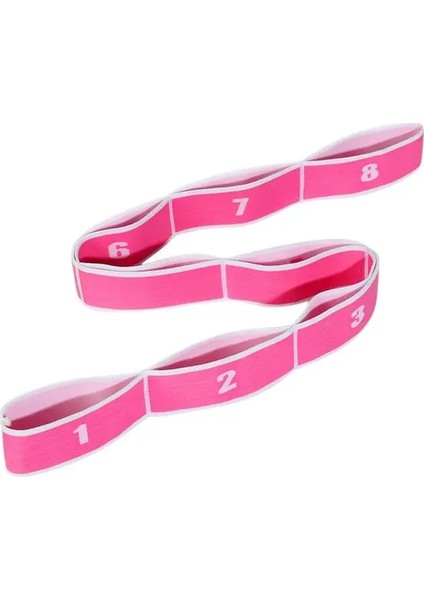 Pembe Beyaz Tarzı Yoga Çekme Kayışı Kemer Polyester Lateks Elastik Latin Dansı Germe Bandı Döngü Yoga Pilates Gym Fitness Egzersiz Direnç Bantları (Yurt Dışından)