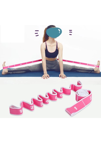 Pembe Beyaz Tarzı Yoga Çekme Kayışı Kemer Polyester Lateks Elastik Latin Dansı Germe Bandı Döngü Yoga Pilates Gym Fitness Egzersiz Direnç Bantları (Yurt Dışından) fırsatları