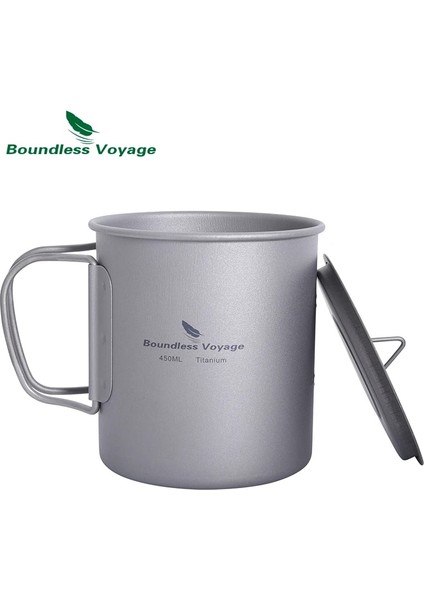 TI3035D-450ML Stili Sınırsız Yolculuk Titanyum Kapaklı Bardak Katlanır Saplı Açık Kamp Kupa Pot Drinkware 200ML 500ML 750ML L (Yurt Dışından)