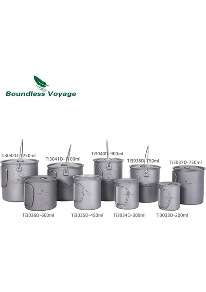 TI3035D-450ML Stili Sınırsız Yolculuk Titanyum Kapaklı Bardak Katlanır Saplı Açık Kamp Kupa Pot Drinkware 200ML 500ML 750ML L (Yurt Dışından) fırsatları