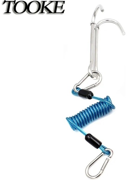 ZHTG752BLAN Stili Tüplü Dalış Akım Kancası Çift Resif Kancası Spiral Bobinli Sürüklenme Kancası Kordon Paslanmaz Çelik Akım Dalış Sualtı Sporları Için (Yurt Dışından)