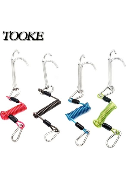 ZHTG752BLAN Stili Tüplü Dalış Akım Kancası Çift Resif Kancası Spiral Bobinli Sürüklenme Kancası Kordon Paslanmaz Çelik Akım Dalış Sualtı Sporları Için (Yurt Dışından) fiyatları