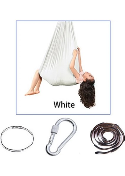 Beyaz Stil 1.5m Çocuklar Pamuk Açık Kapalı Salıncak Hamak Sarılmak Için Duyusal Çocuk Terapisi Yumuşak Elastik Koli Sabit Koltuk Salıncak (Yurt Dışından)