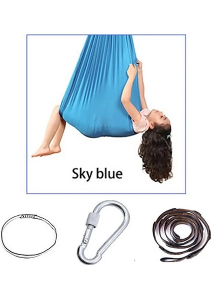 Gök Mavisi Tarzı Tam Set Yoga Salıncak Hamak cm Açık Kapalı Salıncak Çok Işlevli Ev Asılı Salıncak Hamak Hava Yoga Hamak (Yurt Dışından)