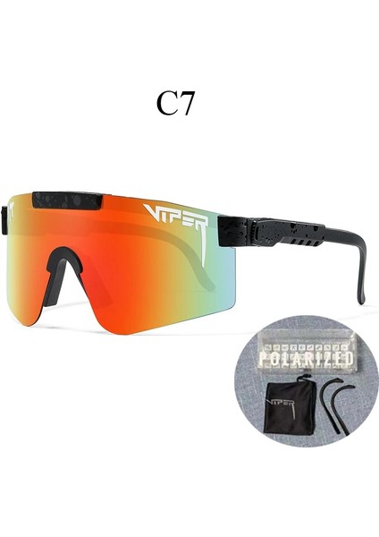 C7 Stili Pıt Vıper UV400 Bisiklet Bisiklet Gözlük Polarize Dış Mekan Güneş Gazları Bisiklet Gözlükleri Orijinal Kutusu ile Mtb Spor Gözlükleri (Yurt Dışından)