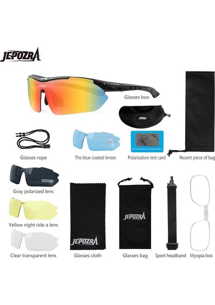 0089 Siyah Mavi Stil 5 Lens Bisiklet Polarize Gözlük Gözlük Bisiklet Güneş Gözlüğü Dağ Yol Bisikleti Erkek Kadın Spor Gözlük Bisiklet Ekipmanları (Yurt Dışından) indirimleri