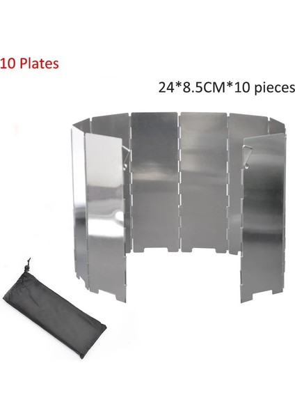 10 Tabak Stili Plakalar Taşınabilir Soba Rüzgar Kalkanı Katlanır Açık Barbekü Gaz Sobası Kamp Ekranı Wwind Guard Tencere Aksesuarları (Yurt Dışından)