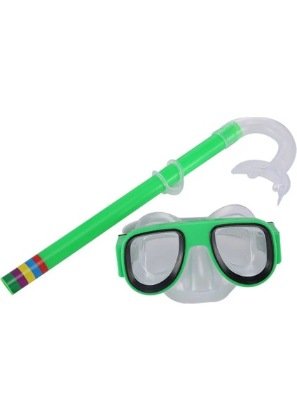 Yeşil Stil Tek Boyut Çocuk Yüzme Gözlükleri Şnorkel Dalış + Solunum Tüpü 4 Renk Yüzme Su Sporları Gözlükleri Dalış Gözlükleri Boy&girl Için (Yurt Dışından)
