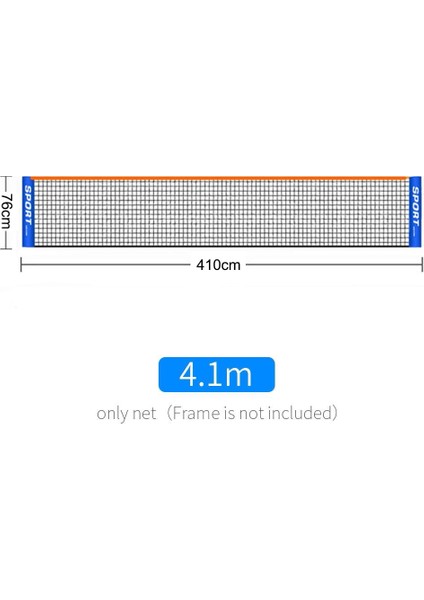 4,1 M Stili 6.1 *0.76M Standart Profesyonel Tenis Eğitim Ağı Badminton Ağı Açık Tenis Ağı Örgü Voleybol Ağı Çerçevesiz Egzersiz (Yurt Dışından)