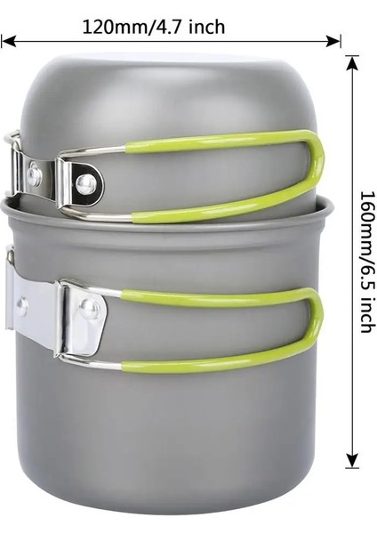 C Tarzı Stil Kamp Tencere Seti Açık Alüminyum Pişirme Seti Su Potu Tava Setleri Seyahat Yürüyüş Barbekü Ultralight Sofra Ekipmanları (Yurt Dışından)