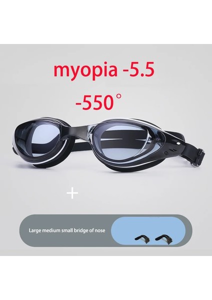 Sıfır Diyoptri - 550 Stil Hd Miyop Yüzme Gözlükleri Su Geçirmez ve Sis Geçirmez Erkek Kadın Çocuk Büyük Çerçeve Dalış Dişli Yüzme Gözlükleri (Yurt Dışından)