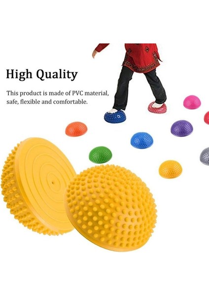 Mavi 7.5cm Tarzı Şişme Yarım Küre Yoga Topu Fitnem Pvc Nokta Masajı Fitball Gym Pilates Spor Egzersizleri Eğitmen Çocuk Denge Topları (Yurt Dışından) fırsatları