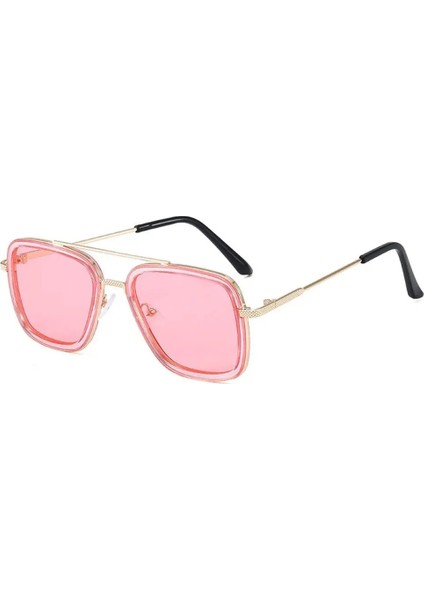 No.6 Tarzı Claemi-Rimless Güneş Gözlüğü Erkek Womequare Polarize Güneş Gözlüğü Erkekler Oculos De Sol Gafas UV400 Retro Gözlük (Yurt Dışından)