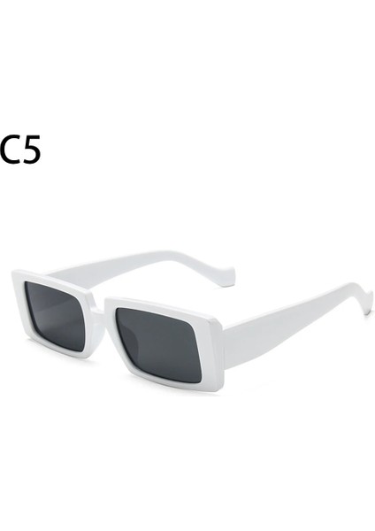 C5 Stili 2021 Yeni Moda Geniş Çerçeve Küçük Dikdörtgen Güneş Gözlüğü Kadın Shades Vintage Gözlük UV400 Şeker Renk Bisiklet Güneş Gözlükleri (Yurt Dışından)