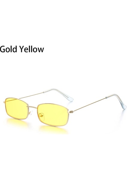 A-Altın Sarısı Stili Tek Boyut 2021 Moda Oval Vintage Güneş Gözlüğü Erkekler Kadınlar Için Küçük Çerçeve Yaz Renk Retro Tasarım Gözlük Bisiklet Aksesuarları (Yurt Dışından)