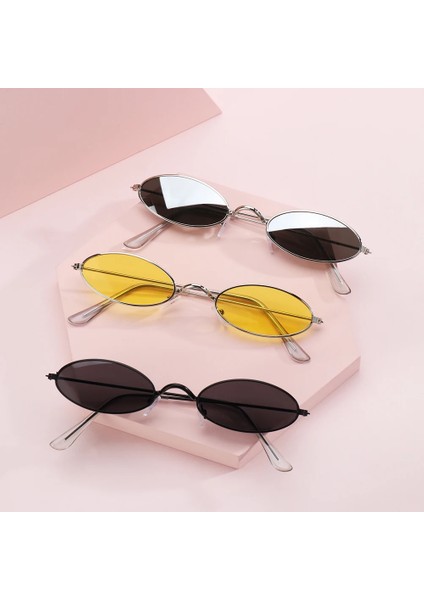 A-Altın Sarısı Stili Tek Boyut 2021 Moda Oval Vintage Güneş Gözlüğü Erkekler Kadınlar Için Küçük Çerçeve Yaz Renk Retro Tasarım Gözlük Bisiklet Aksesuarları (Yurt Dışından) indirimleri