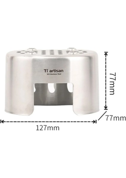 Soba Tarzı Tiartisan Açık Kamp Tencere Paslanmaz Çelik Ordu Sürümü Kantin Bardak Öğle Yemeği Kutusu Odun Sobası Seti Saplı Asılı Pot (Yurt Dışından)