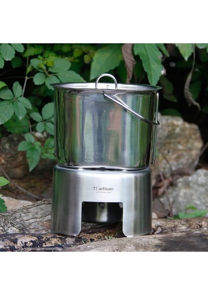 Soba Tarzı Tiartisan Açık Kamp Tencere Paslanmaz Çelik Ordu Sürümü Kantin Bardak Öğle Yemeği Kutusu Odun Sobası Seti Saplı Asılı Pot (Yurt Dışından) fiyatları