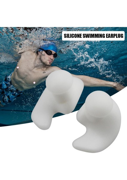 Beyaz Stil 1 Çift Dalış Yüzme Yumuşak Su Geçirmez Kulak Tıkaçları Yeniden Kullanılabilir Hijyen Silikon Su Sporları Kulak Tıkaçları Rahat Giyen (Yurt Dışından)