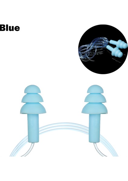 Mavi Stil 1 Çift Yumuşak Silikon Kulak Tıkaçları Halatlı Su Sporları Işitme Koruması Gürültü Azaltma Kulak Tıkaçları Yüzme Havuzu Aksesuarları (Yurt Dışından)