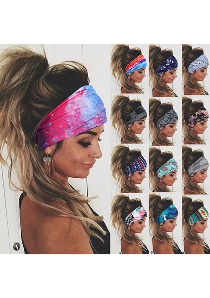 Çikolata Tarzı Batik Yoga Saç Bantları Saç Aksesuarları Yıldız Gökyüzü Doğa Sporları Yoga Fitness Erkekler Kadınlar Için Ter Emme Moda Trendi (Yurt Dışından)