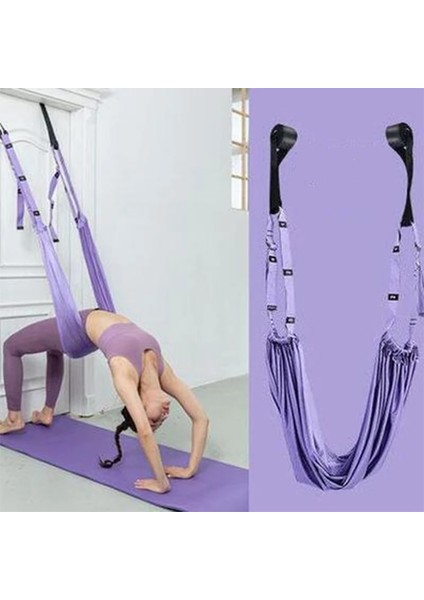 Mor Tarzı Havada Yoga Ipi Yoga Egzersiz Bantları Bacak Bölmeleri Pratik Eğilme Elastik Kemer Germe Yoga Hamak Amuda Eğitim Ipi (Yurt Dışından) fiyatları