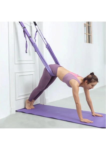 Mor Tarzı Havada Yoga Ipi Yoga Egzersiz Bantları Bacak Bölmeleri Pratik Eğilme Elastik Kemer Germe Yoga Hamak Amuda Eğitim Ipi (Yurt Dışından) fırsatları