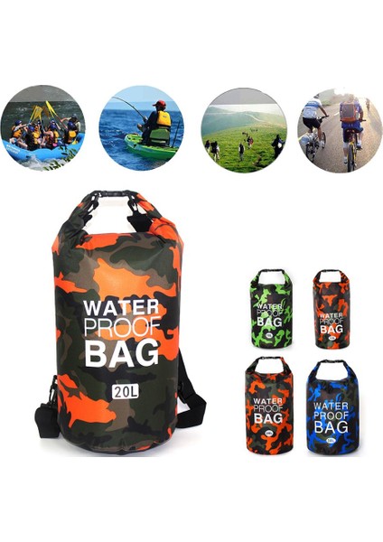 Pembe Stil 20L Pvc Su Geçirmez Kuru Çanta 5l 10L 20L 30L Camo Açık Dalış Katlanabilir Erkek Kadın Plaj Yüzme Çantası Rafting Nehir Okyanus Sırt Çantası Yeni (Yurt Dışından) fiyatları