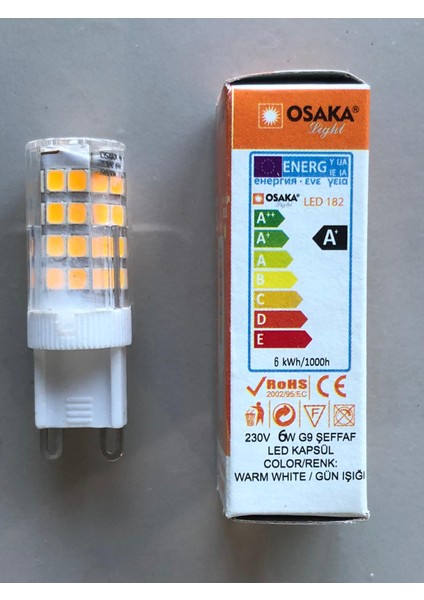3 Adet Osaka 220V G9 LED 6W=540 Lümen 3000 Kelvin Sarı fiyatları