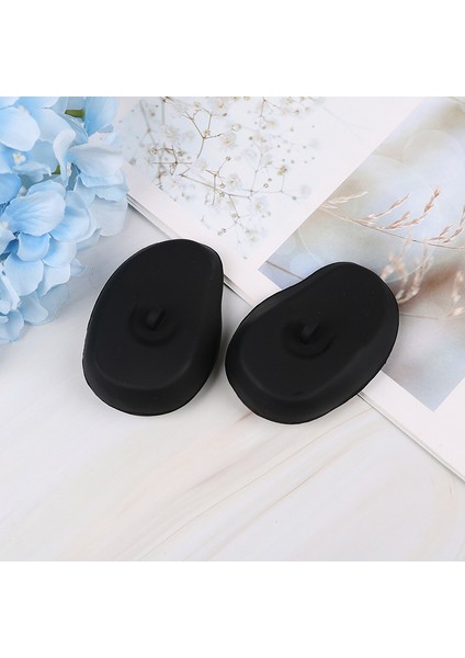 Siyah Stil Alon Saç Boyası Silikon Kulak Koruyucu Kalkan Berber Dükkanı Anti-Boyama Earmuffs Kulaklar Dalış Duş Anti-Gürültü Uyku Kulak Tıkacı (Yurt Dışından)
