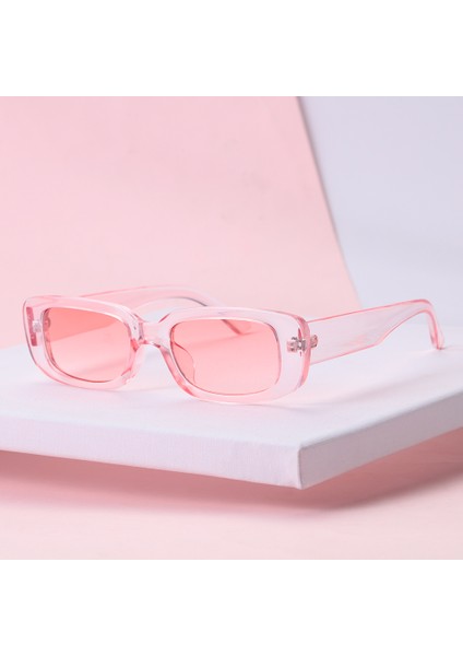 Gri-Pembe Tarzı Küçük Dikdörtgen Kare Çerçeve Açık Sürüş Bisiklet Kadın Güneş Gözlüğü Uv Rotection Plaj Moda Koruyucu Serin Gözlük (Yurt Dışından) indirimleri