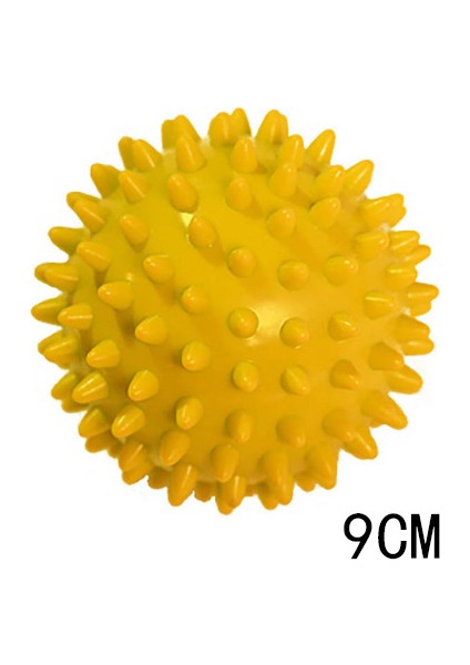 Sarı 9cm Tarzı Dikenli Masaj Topları Pvc Fitness Eğitimi Taşınabilir Fizyoterapi Topu Tetik Noktası Kirpi Topu Masaj Topu Eller Ayaklar Için (Yurt Dışından)