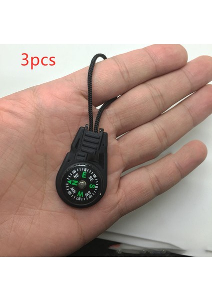 3 Adet Tarzı Açık Kamp Yürüyüş Avcılık Sırt Çantası Bilek Kordon Tipi Pusula Mini Pusula Termometre Süslemeleri Ekipmanları (Yurt Dışından)