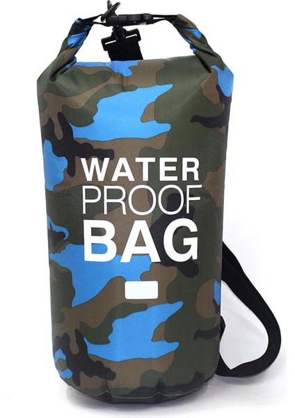 Gök Mavisi Tarzı 15L Pvc Su Geçirmez Kuru Çanta 5l 10L 20L 30L Camo Açık Dalış Katlanabilir Erkek Kadın Plaj Yüzme Çantası Rafting Nehir Okyanus Sırt Çantası Yeni (Yurt Dışından)