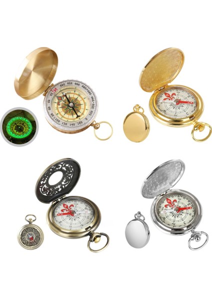 Altın Tarzı Retro Açık Yürüyüş Navigasyon Pusulası Eski Bronz Cep Pusulası Çocuk Hediye Retro Cep Saati Pusula Açık Aracı (Yurt Dışından)