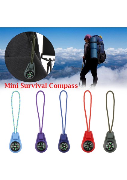 Yeşil Stil 2 Adet Fermuar Kuyruk Halat Cep Pusulalar Kamp Yürüyüş Edc Mini Pusula Paracord Bilezik Dişli Survival Anahtarlık Açık Aracı (Yurt Dışından) indirimleri