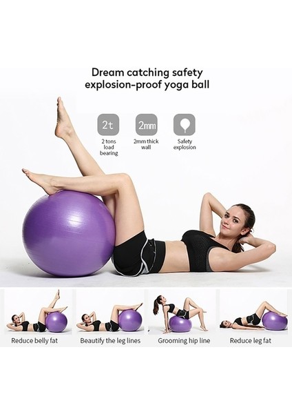 Mavi 65CM Tarzı Pvc Fitness Topu Yoga Topu Kalınlaşmış Patlamaya Dayanıklı Spor Home Gym Pilates Ekipmanları Denge Topu 25CMCMCMCMCM (Yurt Dışından)