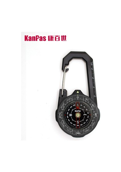 Siyah Stil Kanpas Suya Dayanıklı Karabina Işıklı ve Sistemli Açık Hava Pusulasıturist Pusulası Mavi Pusula (Yurt Dışından)