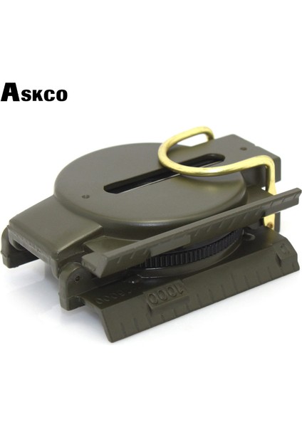 Ordu Yeşili Tarzı Askco Taşınabilir Ordu Yeşil Katlanır Lens Pusula Metal Askeri Yürüyüş Lensatik Kamp Pusula Metal Kabuk ile Yüksek Hassasiyetli (Yurt Dışından) modelleri