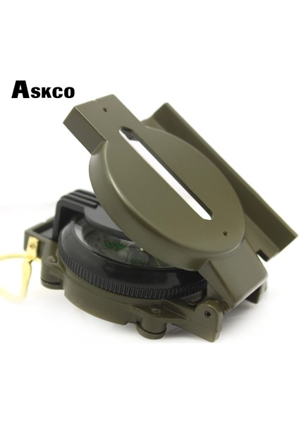 Ordu Yeşili Tarzı Askco Taşınabilir Ordu Yeşil Katlanır Lens Pusula Metal Askeri Yürüyüş Lensatik Kamp Pusula Metal Kabuk ile Yüksek Hassasiyetli (Yurt Dışından) fırsatları