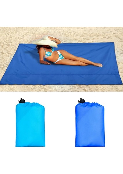 Gök Mavisi Tarzı 150X140CM Taşınabilir Cep Plaj Battaniyesi Su Geçirmez Katlanır Kamp Mat Açık Mat Kum Plaj Mat Hafif Yatak Uyku Pedi (Yurt Dışından) fiyatları