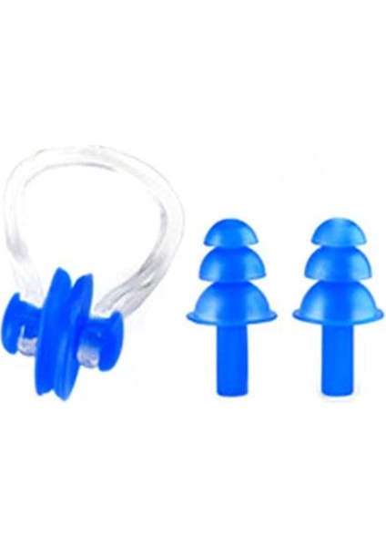 Mavi Stil 1 Takım Unisex Burun Klipsi Kulak Tıkaçları Set Kutusu Su Geçirmez Yüzme Burun Klipsi Yumuşak Silikon Kulak Tıkaçları Seti Sörf Yüzme Havuzu Aksesuarları (Yurt Dışından)