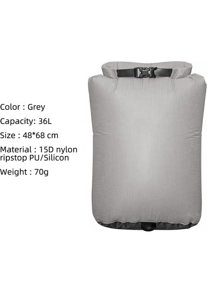 36L Gri Stil Su Geçirmez Şişme Yüzdürme Çanta Taşınabilir Katlanır Kamp Neme Dayanıklı Yürüyüş Yüzme Şişme Hava Yastığı (Yurt Dışından)