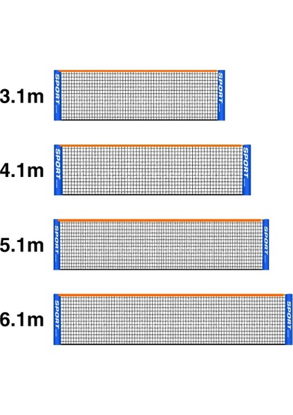 Chaoduo Shop 4,1 M Stili Katlanabilir Portatif Kort Arabası Kolay Kurulum Badminton Pe Tenis Ağı Standart Yetişkinler Çocuklar Spor Eğitimi Plaj Iç Mekan Dış Mekan (Yurt Dışından)