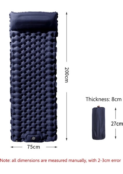 Koyu Mavi Bireysel Stil Açık Uyku Pedi Şişme Hava Yatakları Kamp Mat Mobilya Yatak Ultralight Yastık Yastık Yürüyüş Trekking Wstorage Çanta (Yurt Dışından)