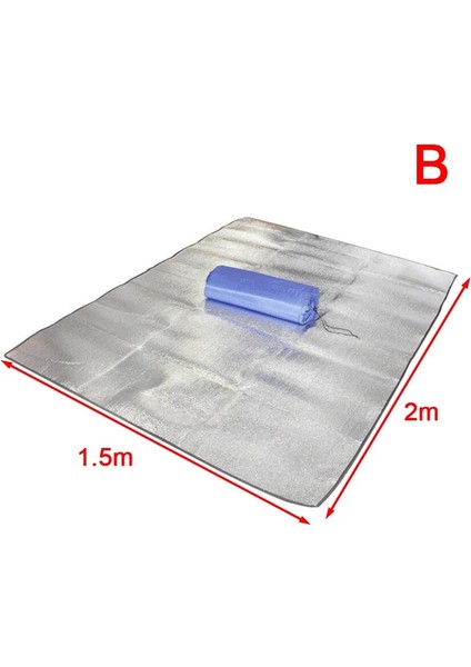 150X200CM Tarzı 1 Adet Katlanabilir Su Geçirmez Alüminyum Folyo Eva Kamp Mat Uyku Plaj Yatağı Açık Mat Pad (Yurt Dışından)