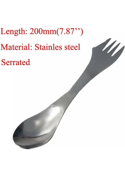 Paslanmaz Çelik Tarzı Tencere Spork Çatal Kaşık Sofra Takımı Gereçler Sofra Takımı Zam Açık Sırt Çantası Kampı Taşınabilir Ti Titanyum Seyahat Uzun (Yurt Dışından)