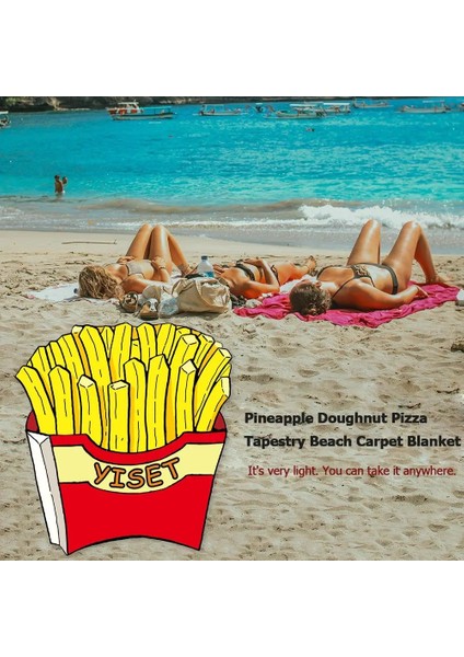PIZZA02 Tarzı Çok Işlevli Mateapple Donut Goblen Mat Plaj Battaniyesi Polyeater Beachportable Açık Kamp Ekipmanları (Yurt Dışından)
